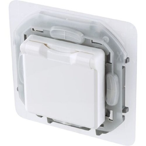 Розетка с заземлением без рамки Legrand Inspiria 1-м. крышка шторки IP44 белый картинка